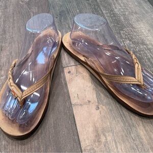 Rainbow Flirty Braidy Single Layer Leather Narrow Strap Sierra Brown Sz 8.5/9.5